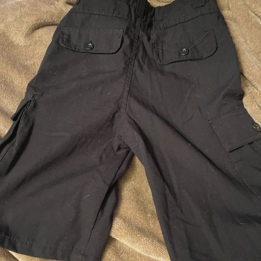 Kids Black Cargo Shorts
